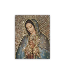 Mini poster con oro a caldo con la Madonna di Guadalupe