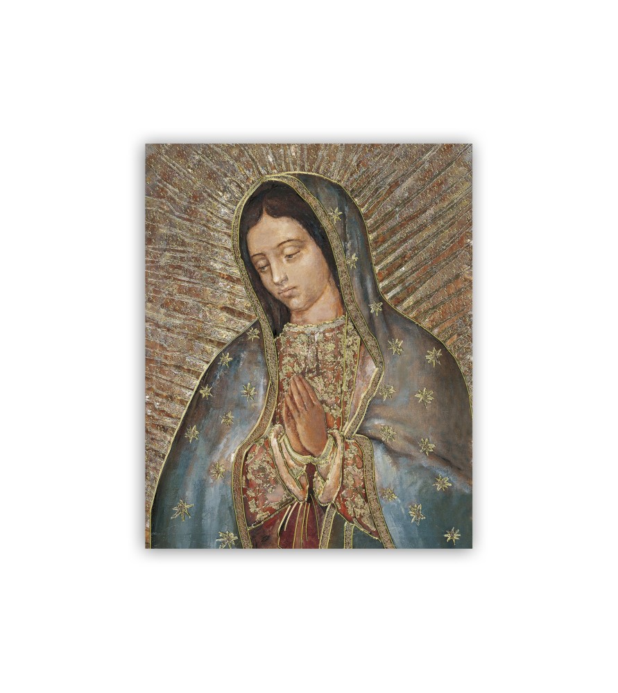 Mini poster con oro a caldo con la Madonna di Guadalupe Mini poster con oro a caldo con la Madonna di Guadalupe