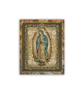Mini poster con oro a caldo con la Madonna di Guadalupe