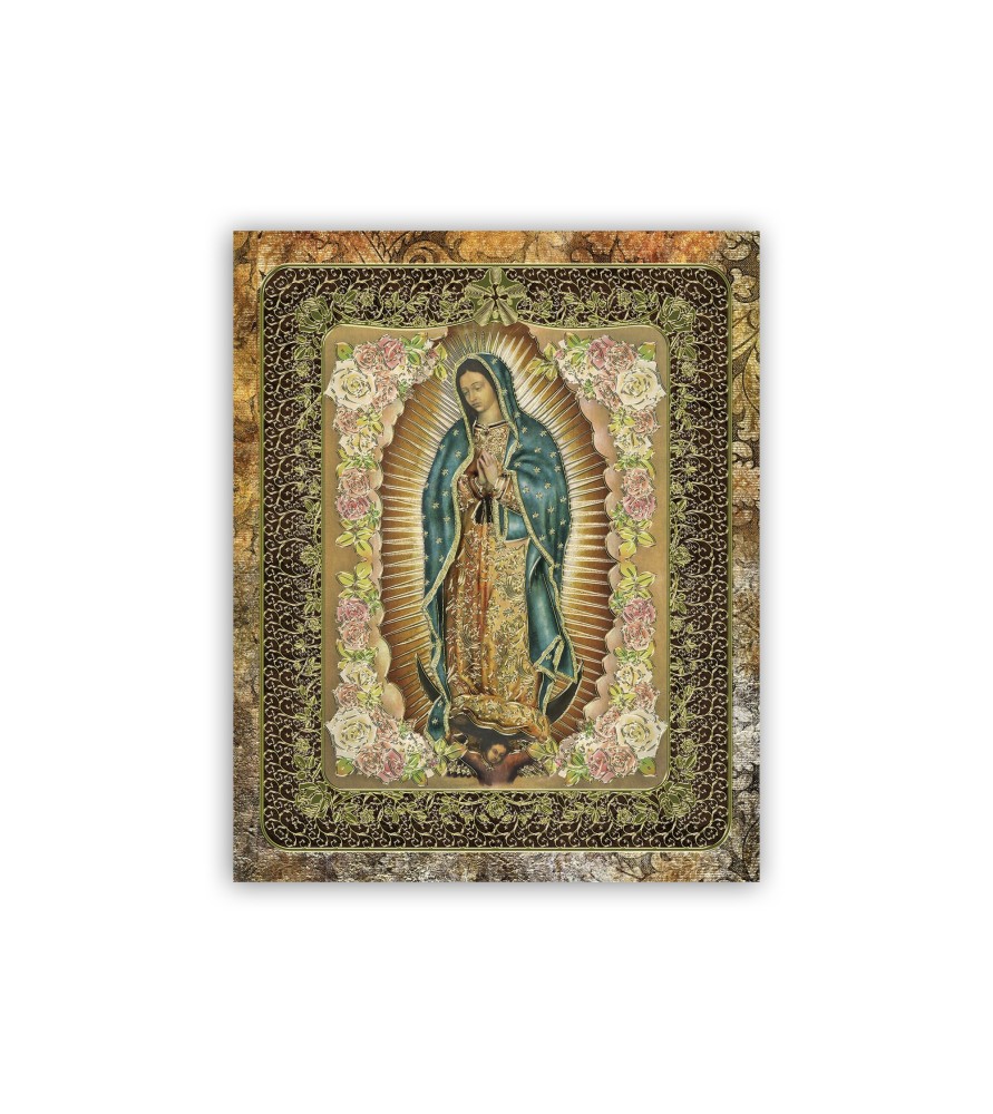 Mini poster con oro a caldo con la Madonna di Guadalupe Mini poster con oro a caldo con la Madonna di Guadalupe