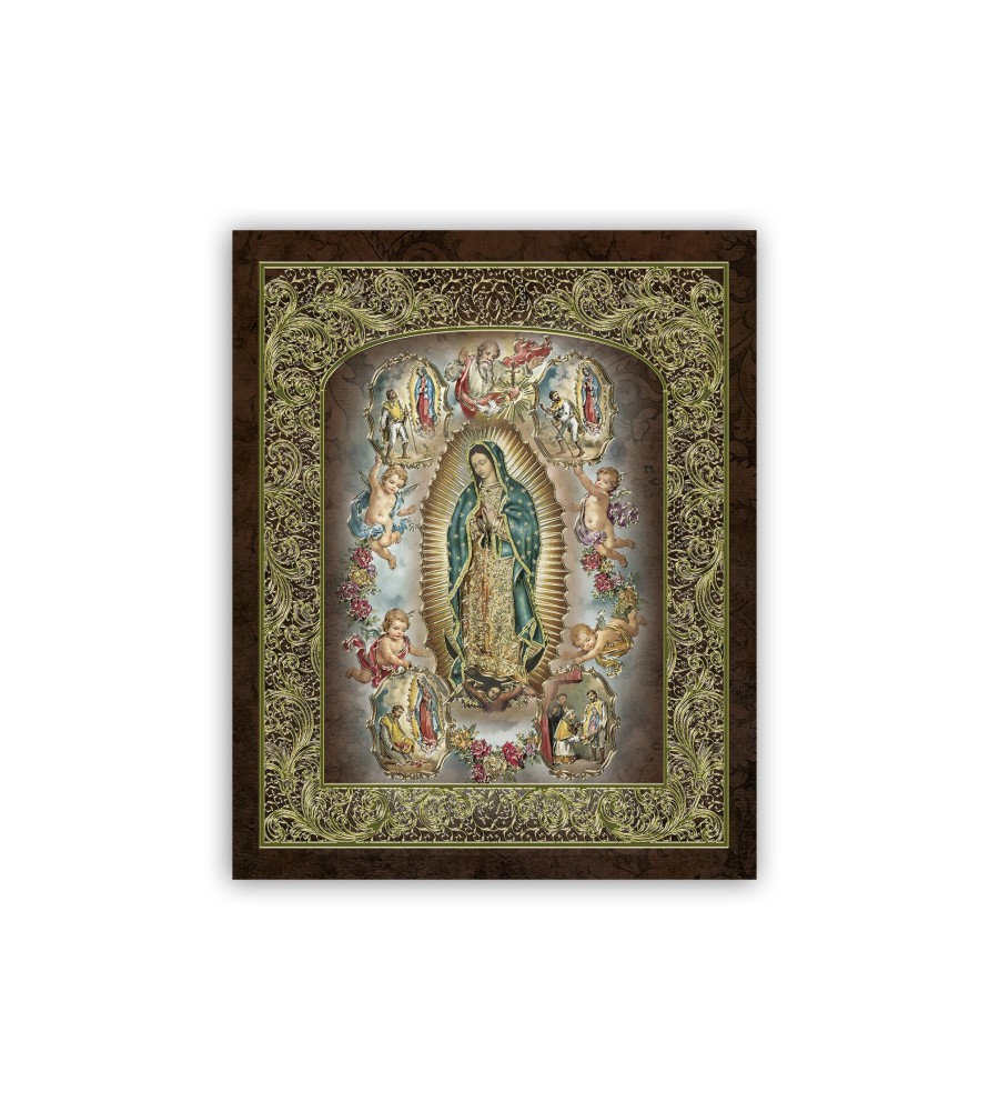 Mini poster con oro a caldo con la Madonna di Guadalupe Mini poster con oro a caldo con la Madonna di Guadalupe