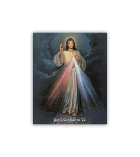 Mini poster con oro a caldo con l'immagine di Gesù Misericordioso