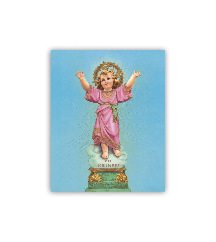 Mini poster con oro a caldo con l'immagine del Divino Niño Mini poster con oro a caldo con l'immagine del Divino Niño