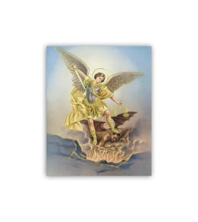 Mini poster con oro a caldo con l'immagine di San Michele