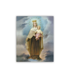 Mini poster con oro a caldo con la Madonna del Carmelo