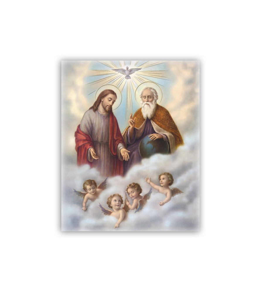 Mini poster con oro a caldo con la Santissima Trinità