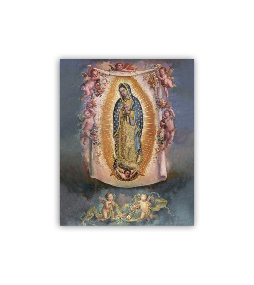 Mini poster con oro a caldo con l'immagine della Madonna di Guadalupe Mini poster con oro a caldo con l'immagine della Madonna di Guadalupe