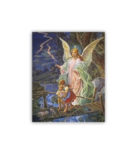 Mini poster con oro a caldo con l'immagine dell'Angelo Custode