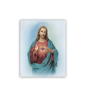 Mini poster con oro a caldo con l'immagine del Sacro Cuore di Gesù