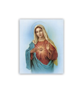 Mini poster con oro a caldo con l'immagine del Cuore Immacolato di Maria