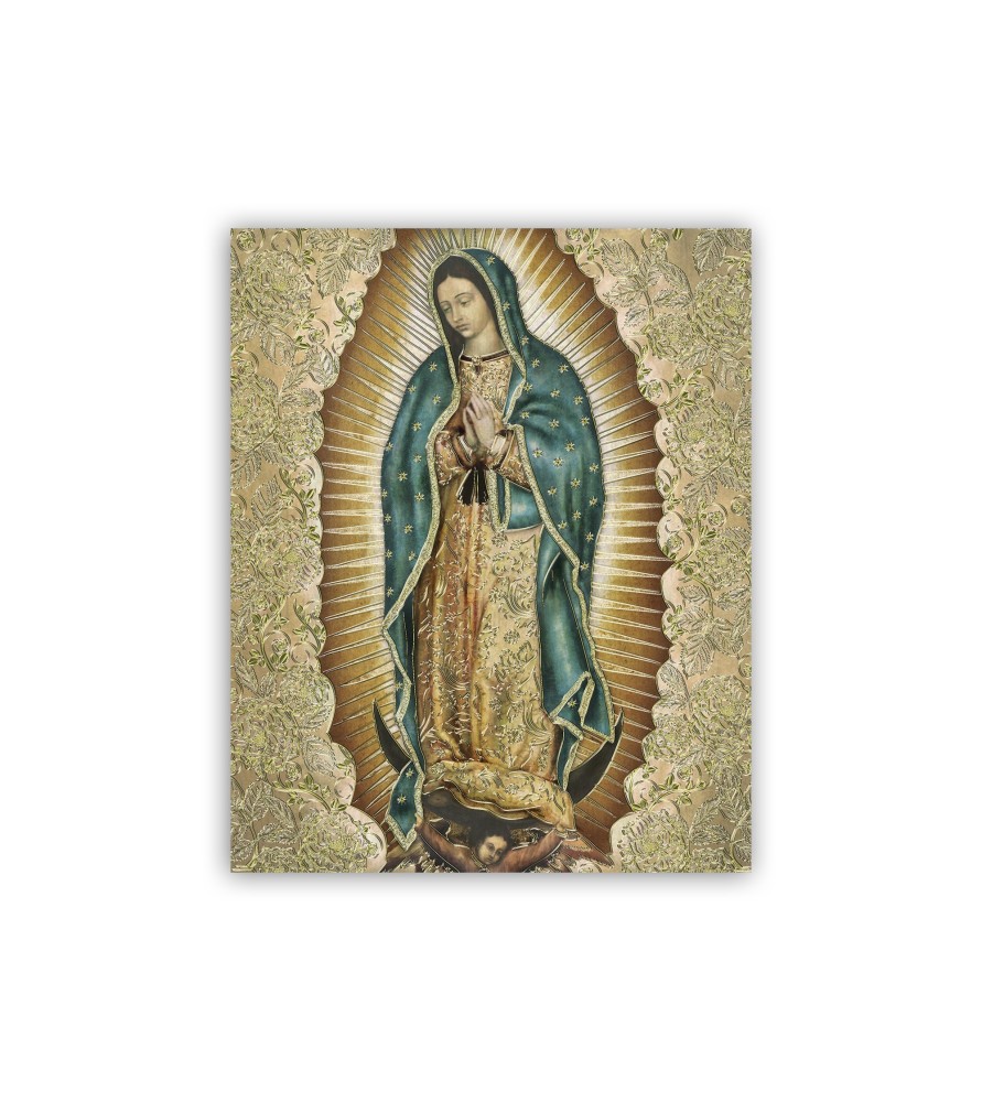 Mini poster con oro a caldo con la Madonna di Guadalupe Mini poster con oro a caldo con la Madonna di Guadalupe