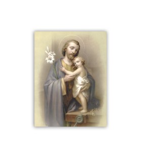 Mini poster con San Giuseppe e Gesù Bambino