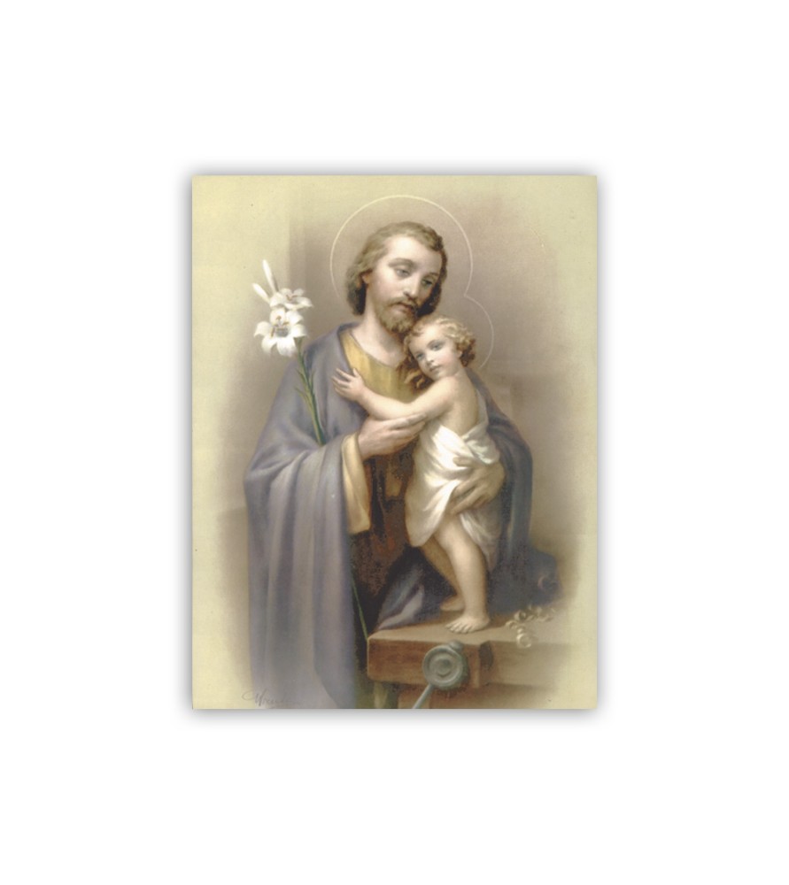 Mini poster con San Giuseppe e Gesù Bambino