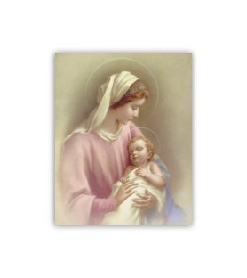 Mini poster con l'immagine della Madonna con Gesù Bambino
