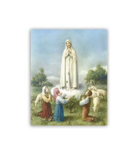 Mini poster con l'Apparizione della Madonna di Fatima ai pastorelli