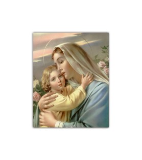 Mini poster con la Madonna e Gesù Bambino