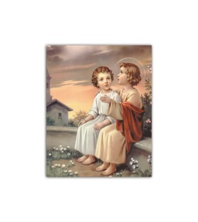 Mini poster con Gesù e Giovanni Battista