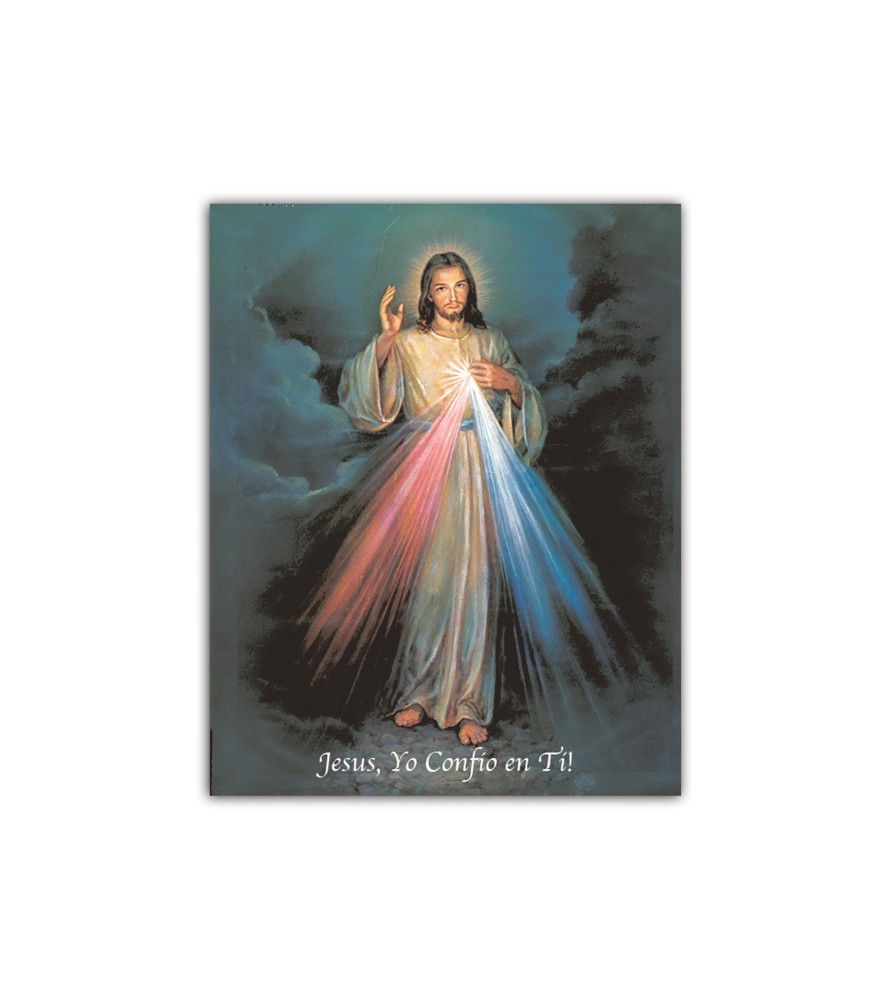 Mini poster con Gesù Misericordioso e testo in spagnolo