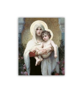 Mini poster con la Madonna delle Rose di Bouguereau