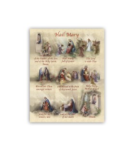 Mini poster con l'Ave Maria con testo in inglese