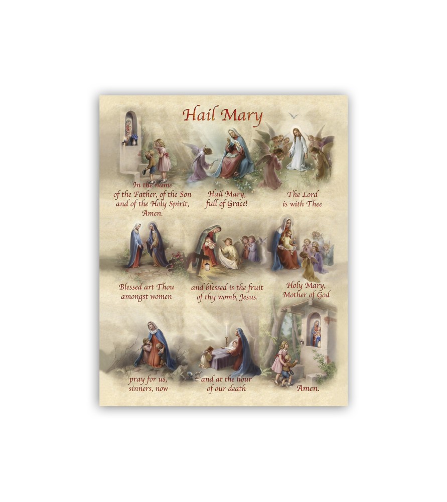 Mini poster con l'Ave Maria con testo in inglese