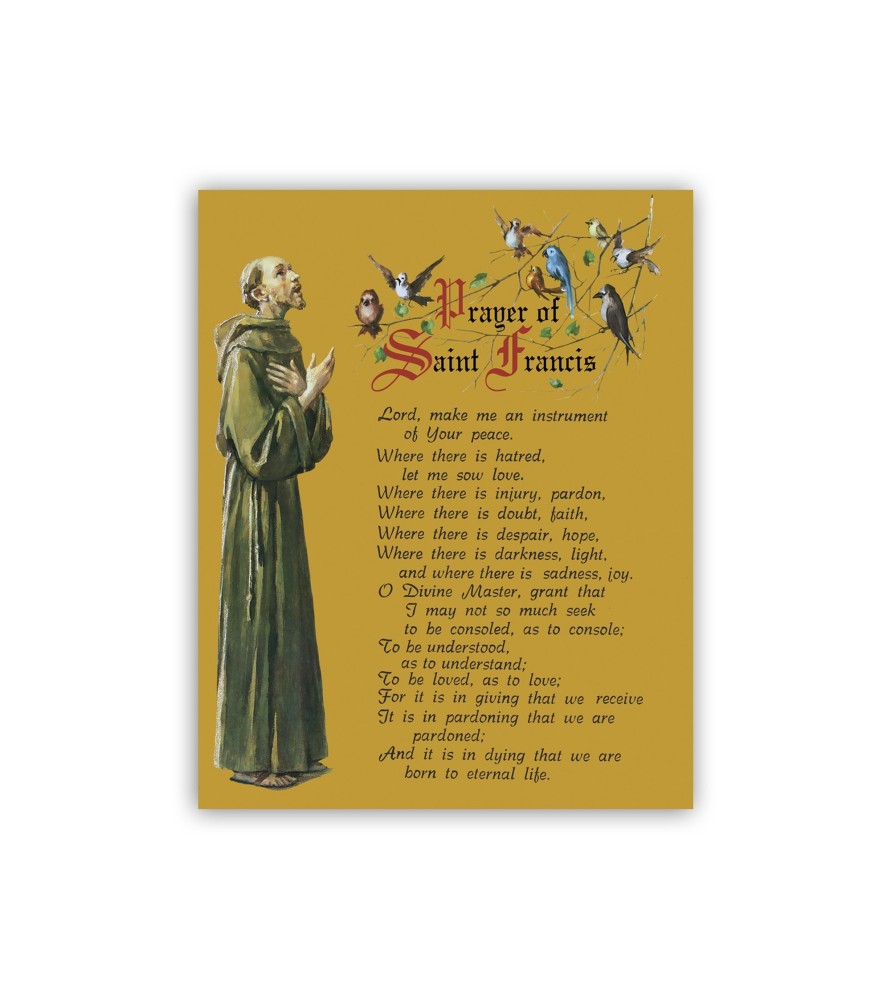 Mini poster con la Preghiera a San Francesco con testo in inglese