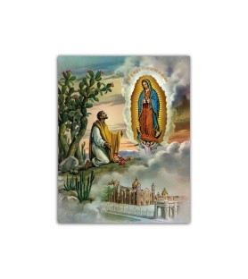 Mini poster con l'Apparizione della Madonna di Gudadalupe a San Juan