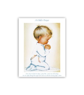 Mini poster con bimbo in preghiera con testo in inglese