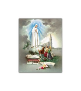Mini poster con l'Apparizione della Madonna di Fatima ai pastorelli