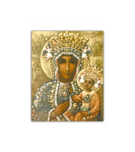 Mini poster con l'Icona della Madonna di Czestochowa