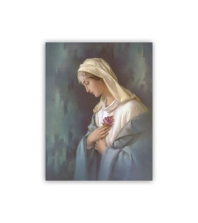 Mini poster con una Madonnina che tiene in mano una rosa