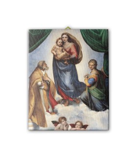 Tela pittorica intelaiata con la Madonna Sistina di Raffaello