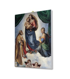 Tela pittorica intelaiata con la Madonna Sistina di Raffaello
