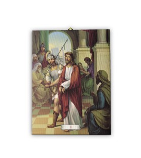 Tele pittoriche intelaiate raffiguranti la Via Crucis