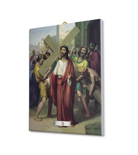 Tele pittoriche intelaiate raffiguranti la Via Crucis