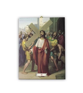 Tele pittoriche intelaiate raffiguranti la Via Crucis
