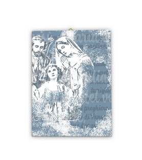 Tela pittorica pop-art intelaiata della Sacra Famiglia