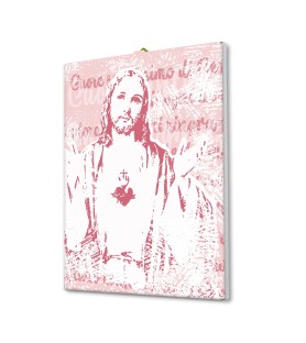 Tela pittorica pop-art intelaiata del Sacro Cuore di Gesù
