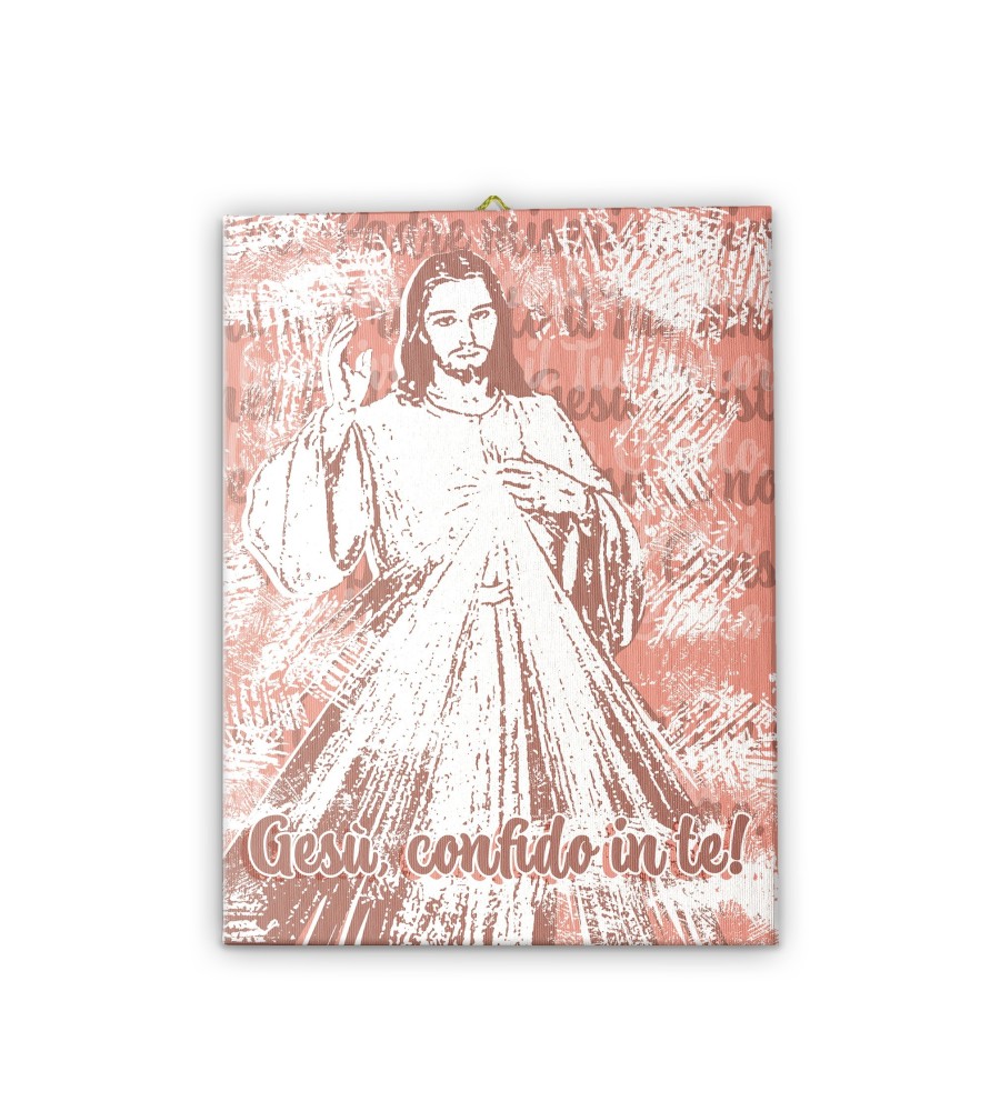 Tela pittorica pop-art intelaiata di Gesù Misericordioso Tela pittorica pop-art intelaiata di Gesù Misericordioso