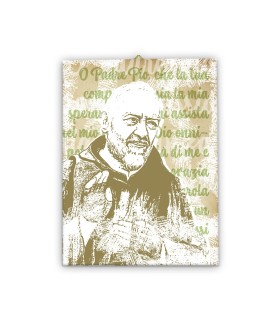 Tela pittorica pop-art intelaiata di Padre Pio