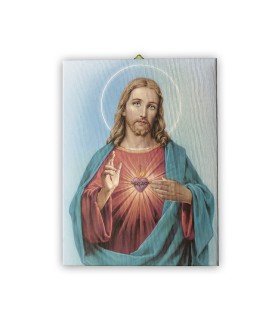 Tela pittorica intelaiata del Sacro Cuore di Gesù