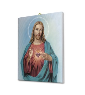Tela pittorica intelaiata del Sacro Cuore di Gesù
