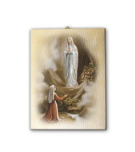 Tela pittorica intelaiata della Madonna di Lourdes