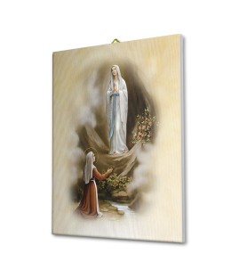 Tela pittorica intelaiata della Madonna di Lourdes