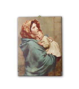 Tela pittorica intelaiata della Madonna con bambino del Ferruzzi