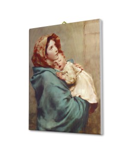 Tela pittorica intelaiata della Madonna con bambino del Ferruzzi