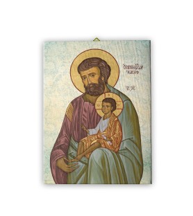 Tela pittorica intelaiata di San Giuseppe protettore della Sacra Famiglia