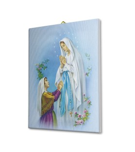 Tela pittorica intelaiata della Madonna di Lourdes e Bernadette