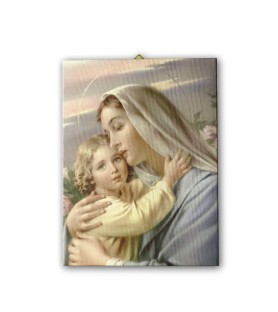 Tela pittorica intelaiata della Madonna con bambino
