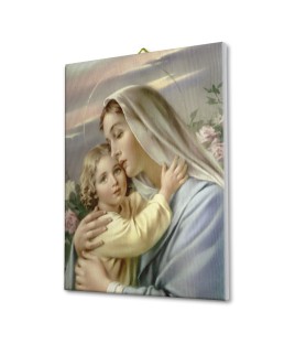 Tela pittorica intelaiata della Madonna con bambino
